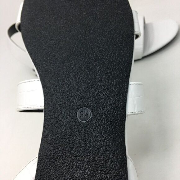 Rampage Women's Sandals White Black Size 9.5 Sienna Strappy Textured Buckle - Picture 8 of 9